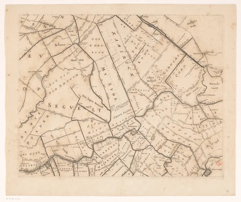 Kaart van het Hoogheemraadschap van Rijnland (twaalfde deel) Wall Art by Cornelis Danckerts (I) - High-Resolution Digital Print