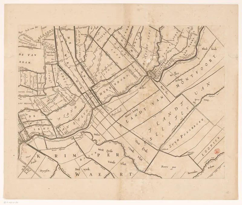 Kaart van het Hoogheemraadschap van Rijnland (vijftiende deel) Wall Art by Cornelis Danckerts (I) - High-Resolution Digital Print