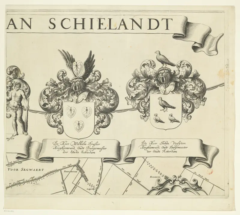 Kaart van het Hoogheemraadschap van Schieland (derde deel) Wall Art by Johannes Vinckboons - High-Resolution Digital Print