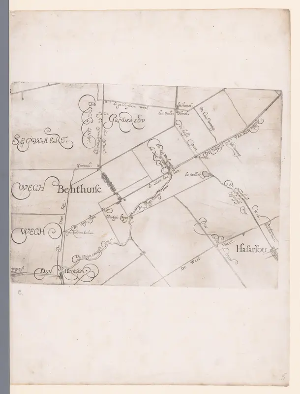 Kaart van het Hoogheemraadschap van Schieland, met Benthuizen en Hazerswoude Wall Art by Balthasar Florisz. van Berckenrode - High-Resolution Digital Print
