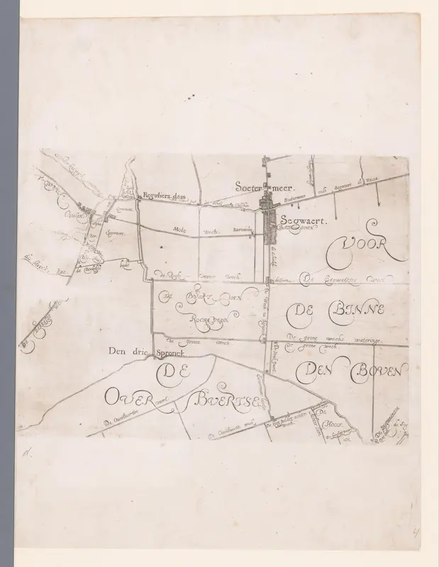 Kaart van het Hoogheemraadschap van Schieland, met Zoetermeer en Seghwaert Wall Art by Balthasar Florisz. van Berckenrode - High-Resolution Digital Print