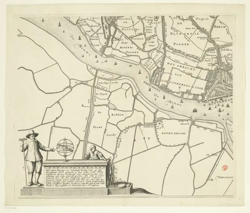 Kaart van het Hoogheemraadschap van Schieland (zevende deel) Wall Art by Unknown - High-Resolution Digital Print