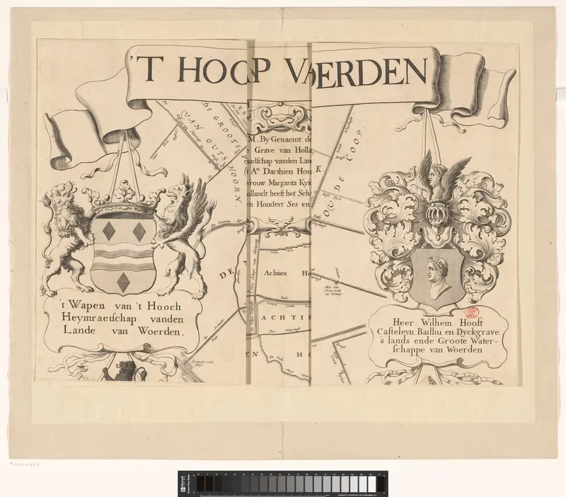 Kaart van het Hoogheemraadschap van Woerden (bovenste deel) Wall Art by Frederik de Wit - High-Resolution Digital Print