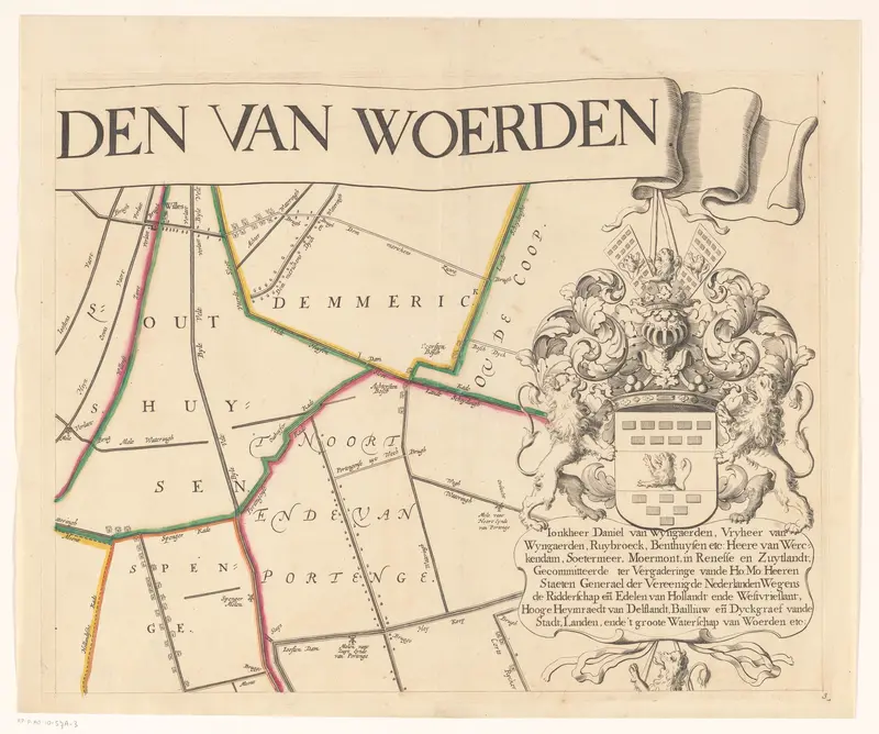 Kaart van het Hoogheemraadschap van Woerden (derde deel) Wall Art by Frederik de Wit - High-Resolution Digital Print