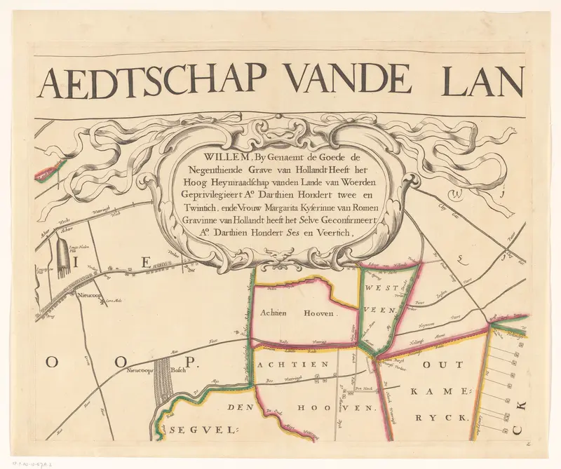 Kaart van het Hoogheemraadschap van Woerden (tweede deel) Wall Art by David Vinckboons (II) - High-Resolution Digital Print