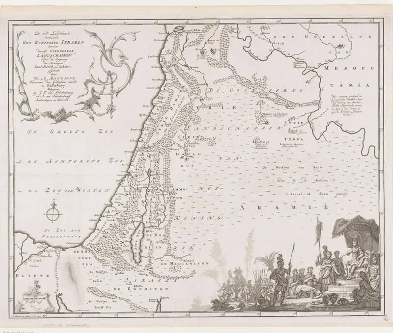 Kaart van het Koninkrijk Israël, 1758 Wall Art by Unknown - High-Resolution Digital Print