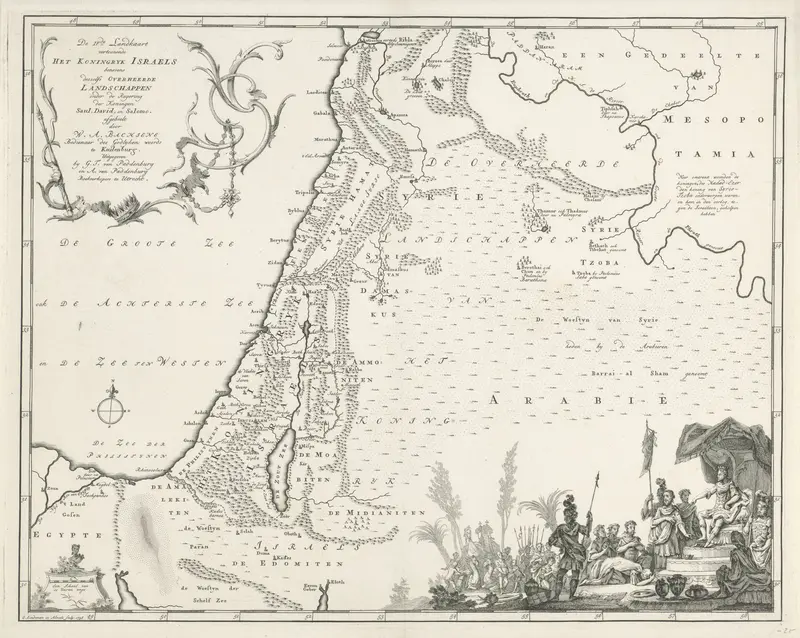 Kaart van het Koninkrijk Israël Wall Art by Unknown - High-Resolution Digital Print