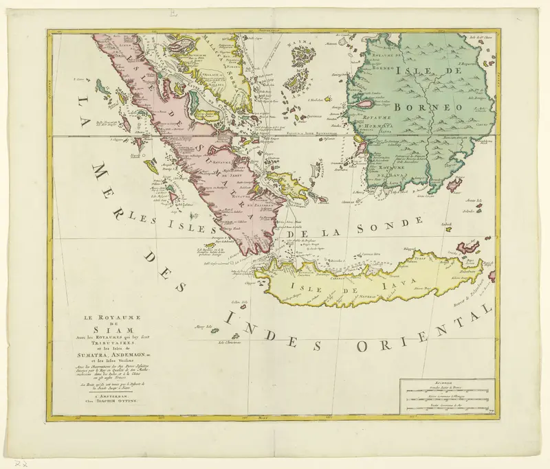 Kaart van het Koninkrijk Siam (onderste helft) Wall Art by anonymous - High-Resolution Digital Print
