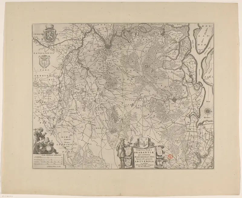 Kaart van het kwartier van Antwerpen, onderdeel van het hertogdom Brabant Wall Art by Johannes Willemszoon Blaeu - High-Resolution Digital Print