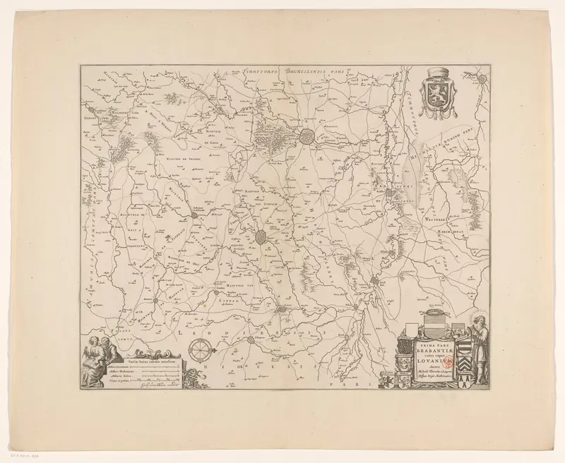 Kaart van het kwartier van Leuven, onderdeel van het hertogdom Brabant Wall Art by Johannes Willemszoon Blaeu - High-Resolution Digital Print