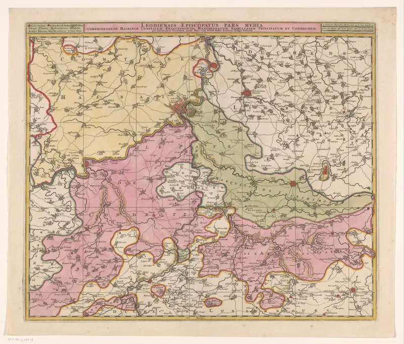 Kaart van het midden van het prinsbisdom Luik Wall Art by anonymous - High-Resolution Digital Print