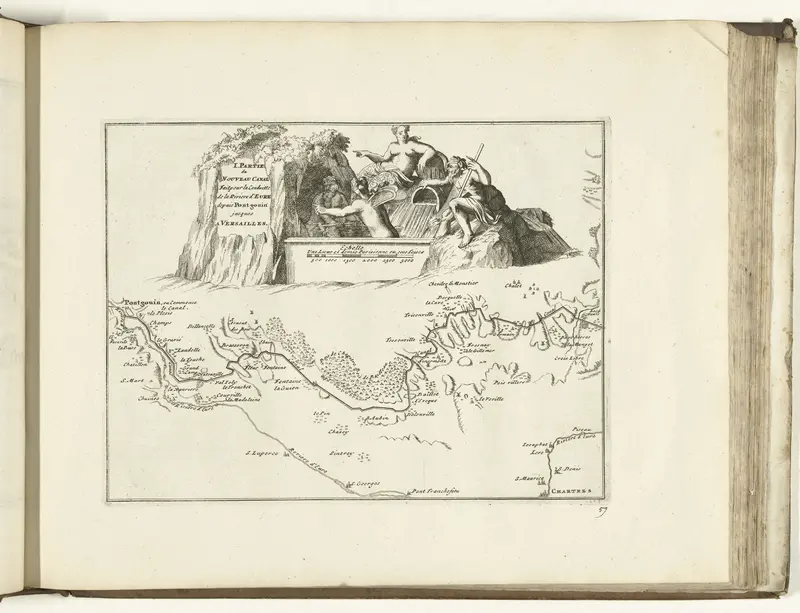 Kaart van het nieuwe kanaal van Pontgouin naar Versailles (deel I), 1726 Wall Art by Pieter van der Aa (I) - High-Resolution Digital Print