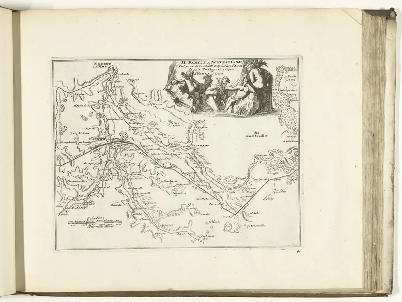 Kaart van het nieuwe kanaal van Pontgouin naar Versailles (deel II), 1726 Wall Art by Pieter van der Aa (I) - High-Resolution Digital Print