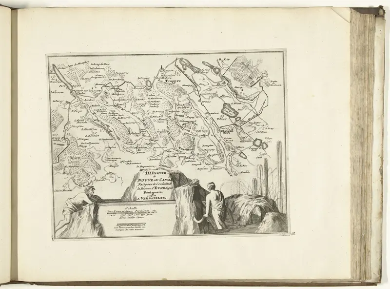 Kaart van het nieuwe kanaal van Pontgouin naar Versailles (deel III), 1726 Wall Art by anonymous - High-Resolution Digital Print