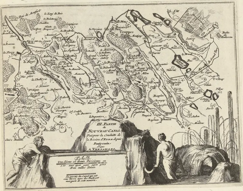 Kaart van het nieuwe kanaal van Pontgouin naar Versailles (deel III), ca. 1693-1696 Wall Art by Nicolas de Fer - High-Resolution Digital Print