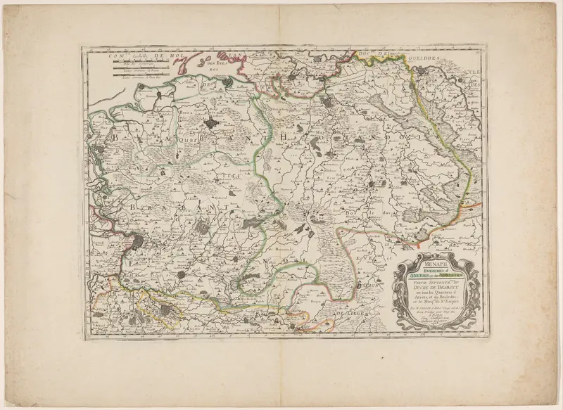 Kaart van het noordelijk deel van het hertogdom Brabant Wall Art by anonymous - High-Resolution Digital Print