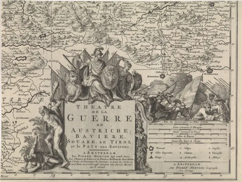 Kaart van het noordoosten van Oostenrijk (blad rechtsonder) Wall Art by Cornelis Huyberts - High-Resolution Digital Print