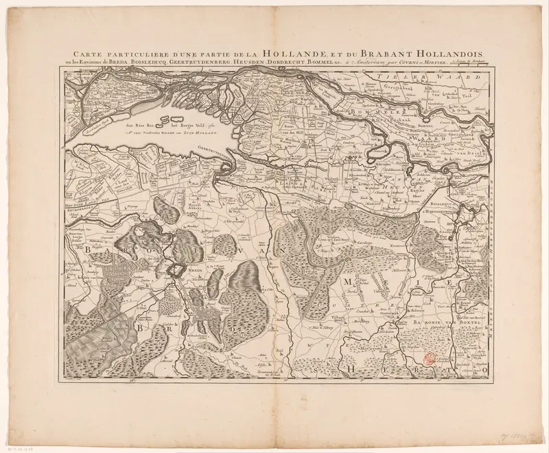 Kaart van het noordwestelijk deel van Brabant Wall Art by Unknown - High-Resolution Digital Print