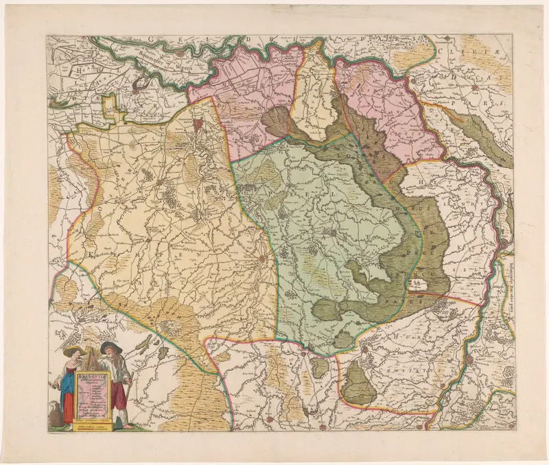Kaart van het oostelijk deel van Brabant Wall Art by anonymous - High-Resolution Digital Print