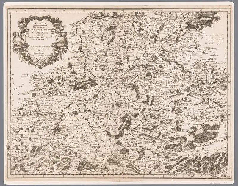 Kaart van het oude gebied van de Nerviërs Wall Art by anonymous - High-Resolution Digital Print