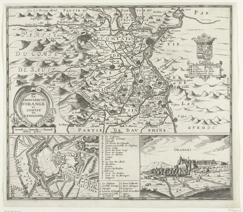 Kaart van het prinsdom Orange, 1639 Wall Art by anonymous - High-Resolution Digital Print