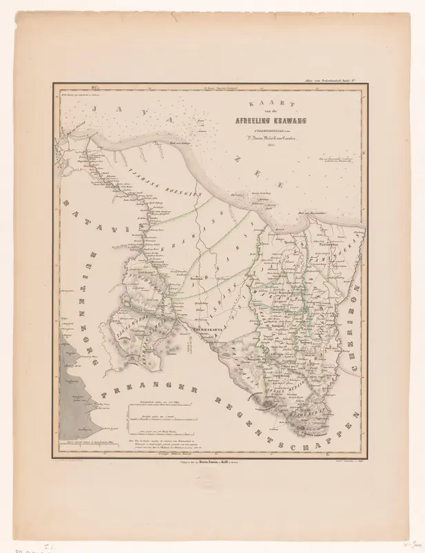Kaart van het regentschap Karawang op Java Wall Art by Unknown - High-Resolution Digital Print