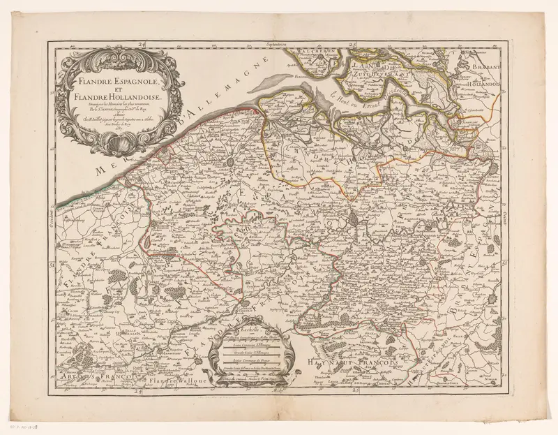 Kaart van het Spaanse en Hollandse deel van Vlaanderen Wall Art by anonymous - High-Resolution Digital Print
