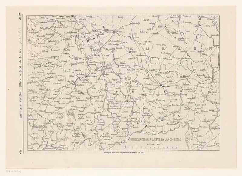 Kaart van het strijdtoneel in Saksen, 1866 Wall Art by anonymous - High-Resolution Digital Print
