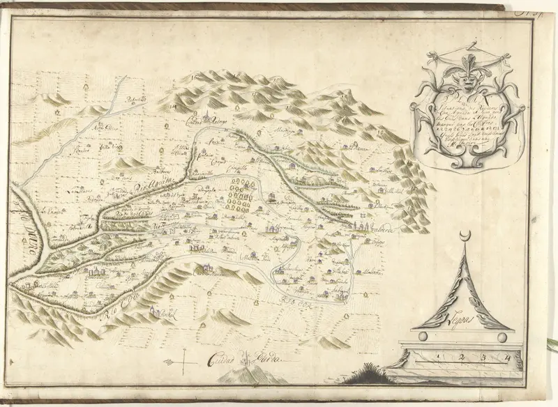 Kaart van het stroomgebied van de rivieren Rio Agueda en Rio Coa, ca. 1701-1715 Wall Art by Samuel Du Ry de Champdoré - High-Resolution Digital Print