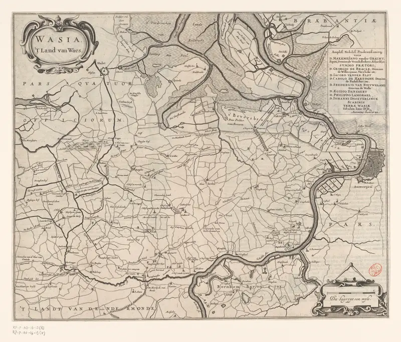 Kaart van het Waasland Wall Art by anonymous - High-Resolution Digital Print