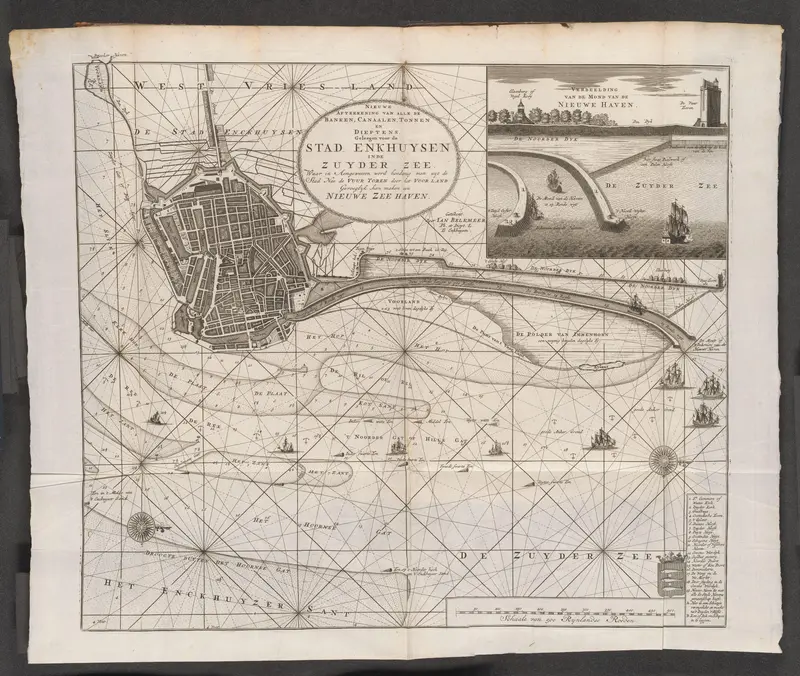 Kaart van het water voor Enkhuizen met de geprojecteerde nieuwe haven, 1720 Wall Art by anonymous - High-Resolution Digital Print