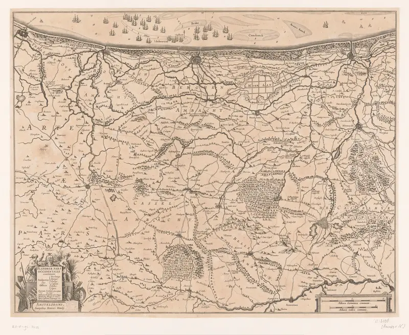 Kaart van het westelijk deel van Vlaanderen Wall Art by anonymous - High-Resolution Digital Print