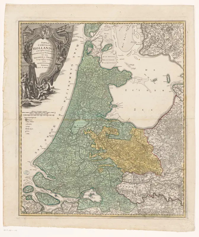 Kaart van Holland, Utrecht en een deel van Gelderland en Friesland Wall Art by anonymous - High-Resolution Digital Print