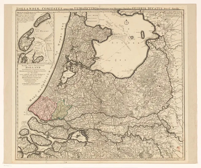 Kaart van Holland, Utrecht en een deel van Gelderland Wall Art by Unknown - High-Resolution Digital Print
