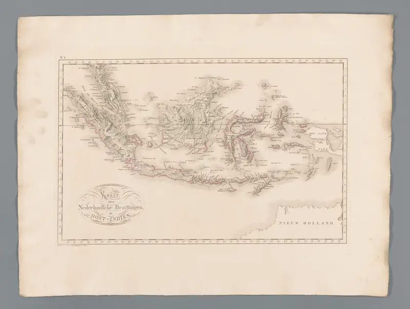 Kaart van Indonesië, met Sumatra, Borneo, Celebes en een deel van Maleisië Wall Art by Unknown - High-Resolution Digital Print