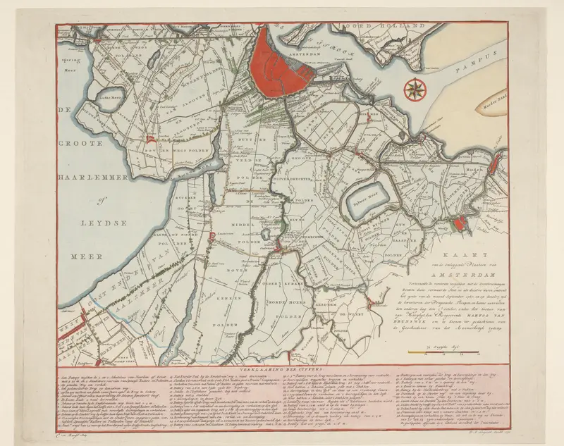 Kaart van inundatie rond Amsterdam, 1787 Wall Art by Unknown - High-Resolution Digital Print
