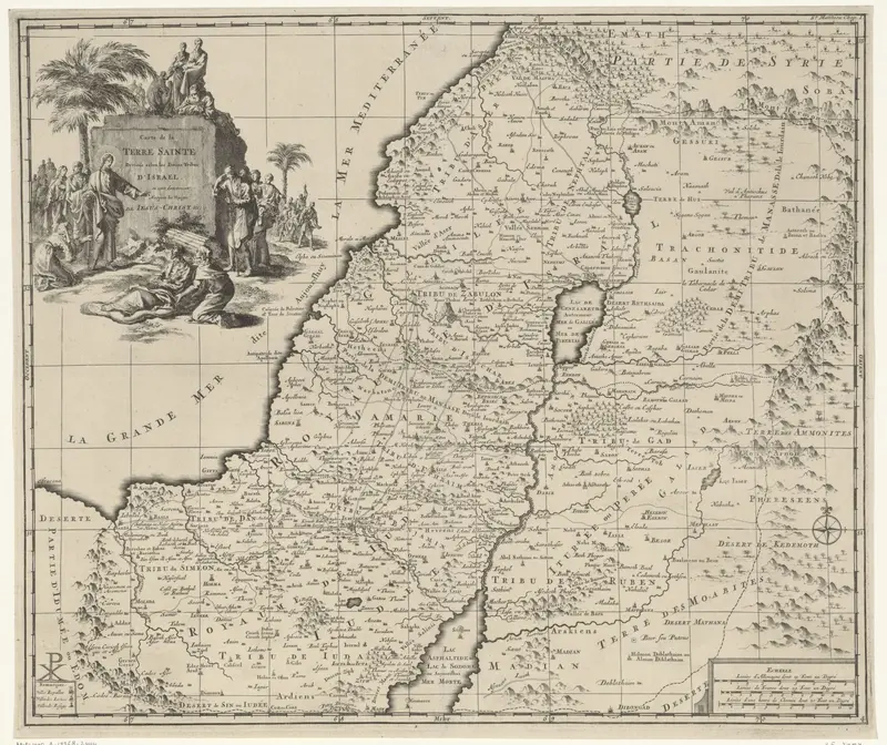 Kaart van Israël Wall Art by Pierre Brunel - High-Resolution Digital Print