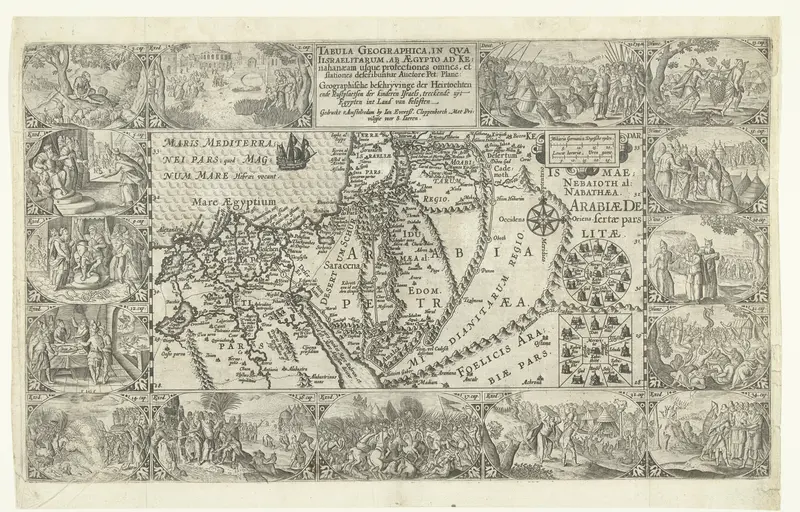 Kaart van Israel en Egypte Wall Art by Unknown - High-Resolution Digital Print