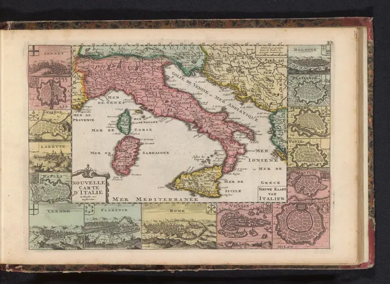 Kaart van Italië Wall Art by anonymous - High-Resolution Digital Print