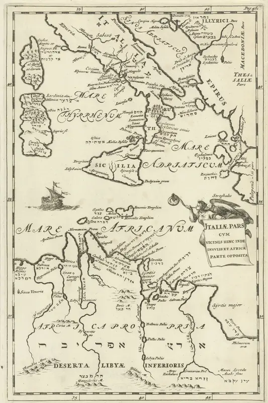Kaart van Italië en een gedeelte van Noord-Afrika Wall Art by Jan Luyken - High-Resolution Digital Print