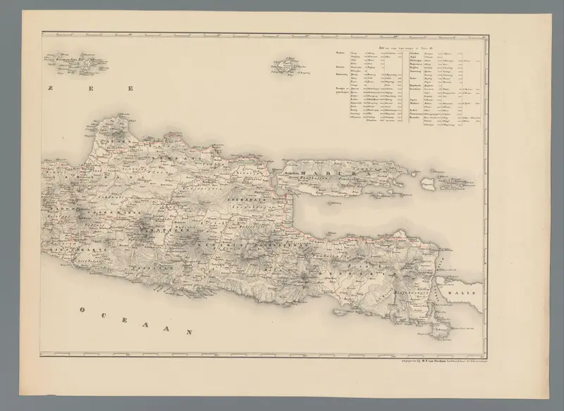 Kaart van Java en Madoera, rechterdeel Wall Art by Joannes Henricus Willem le Clercq - High-Resolution Digital Print