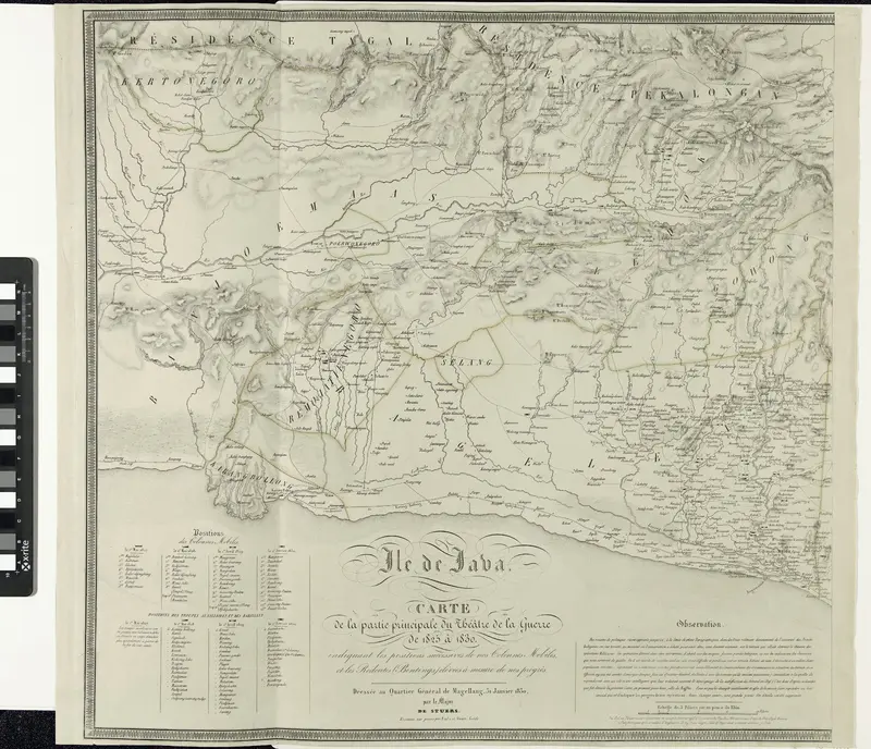 Kaart van Java, tijdens de Java-oorlog 1825-1830 (linkerdeel) Wall Art by Unknown - High-Resolution Digital Print