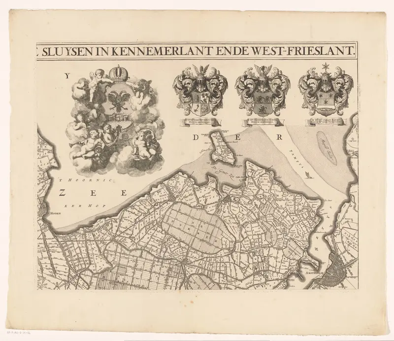 Kaart van Kennemerland en West-Friesland (deel rechtsboven) Wall Art by Isaak Tirion - High-Resolution Digital Print