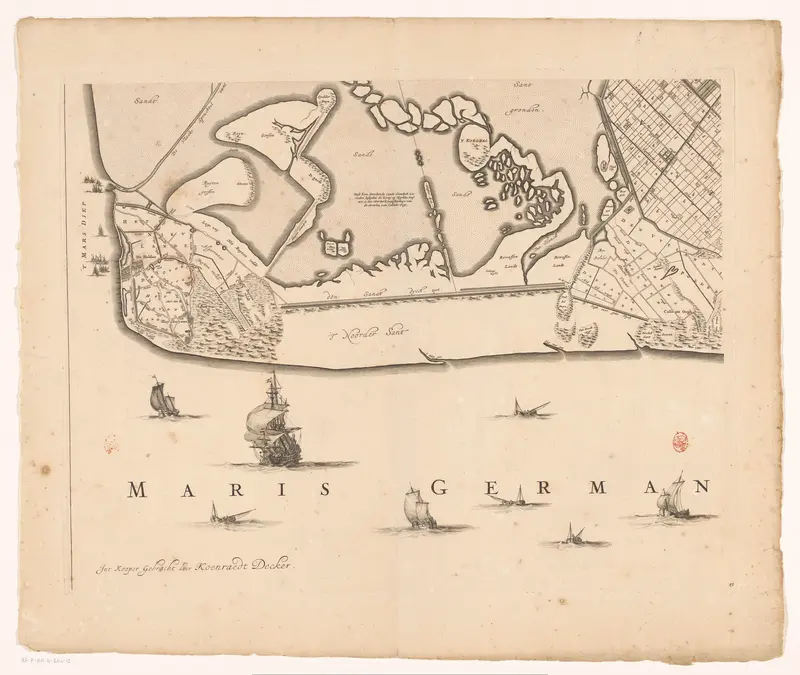 Kaart van Kennemerland en West-Friesland (dertiende deel) Wall Art by Abraham Jansz. Deur - High-Resolution Digital Print