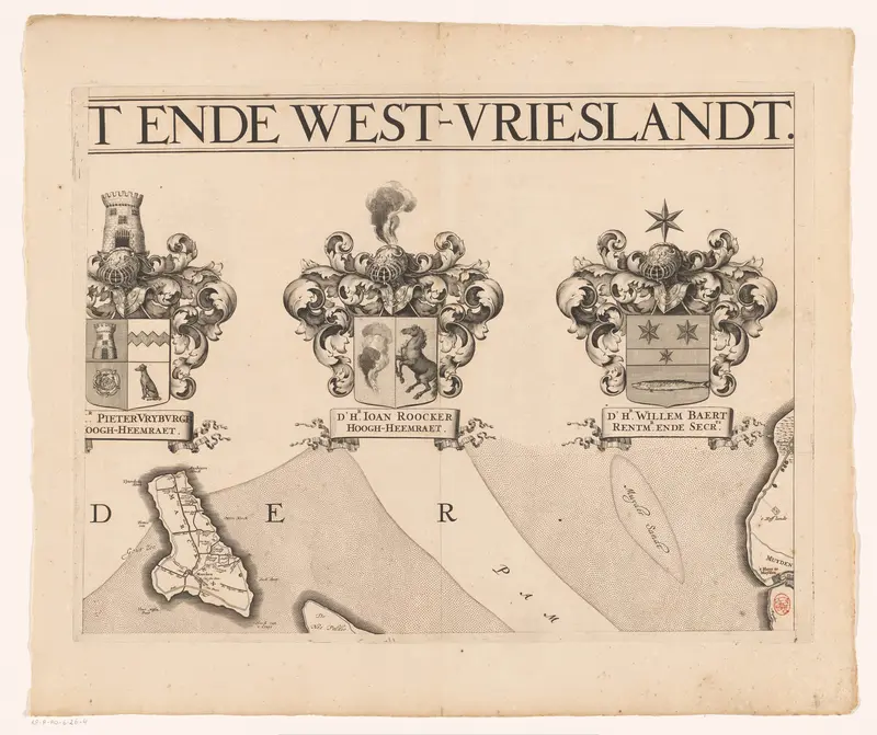 Kaart van Kennemerland en West-Friesland (vierde deel) Wall Art by Jan Jansz. Dou (I) - High-Resolution Digital Print
