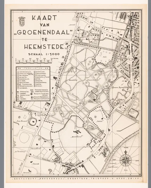 Kaart van Landgoed Groenendaal te Heemstede Wall Art by Unknown - High-Resolution Digital Print