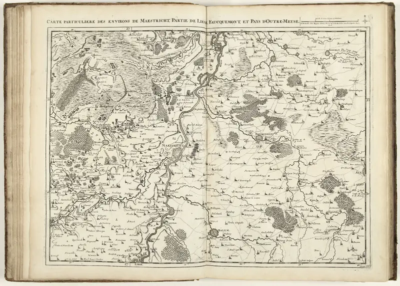 Kaart van Limburg met de omgeving rond Maastricht, 1708 Wall Art by Unknown - High-Resolution Digital Print