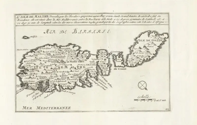 Kaart van Malta, ca. 1702 Wall Art by unknown - High-Resolution Digital Print