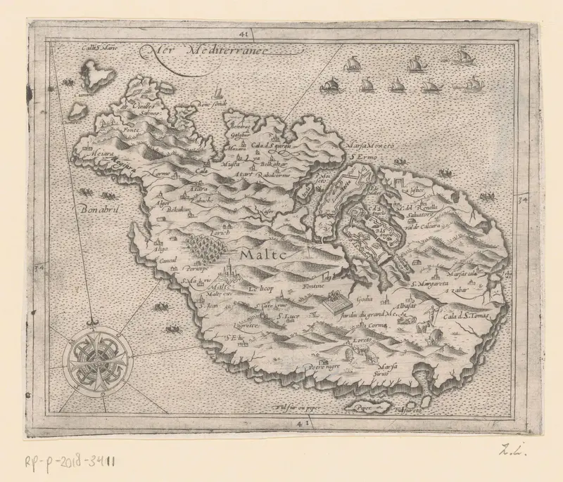 Kaart van Malta Wall Art by anonymous - High-Resolution Digital Print
