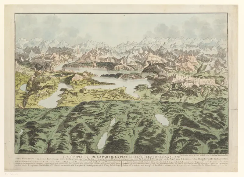 Kaart van meerdere kantons en regionen in Zwitserland Wall Art by anonymous - High-Resolution Digital Print